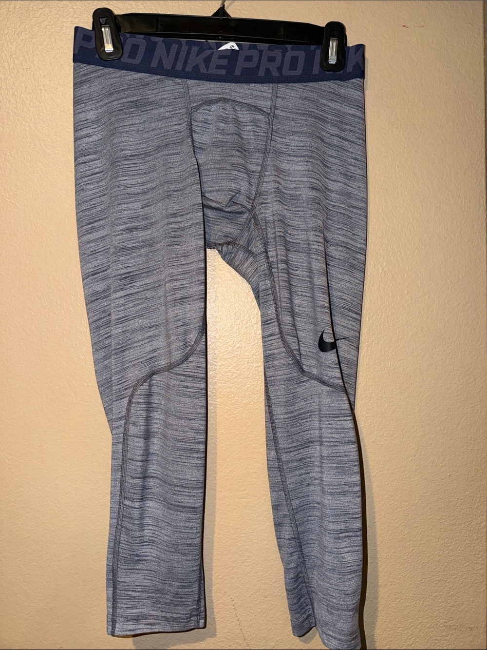 Nike Pro Marled Blue 3/4 Compression Pants